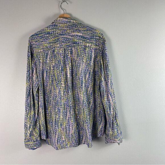 ANTHROPOLOGIE Pilcro Long Sleeve Wrap Blouse - Abstract Print - Size L - Picture 4 of 8